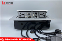 Hộp Ổ Cắm Điện Âm Bàn Họp Tenko TK-AS02DN Màu Bạc