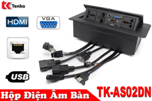 Hộp Ổ Cắm Điện Âm Bàn Họp Tenko TK-AS02DN Màu Đen
