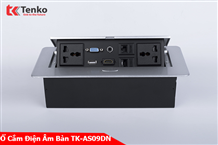 Hộp Ổ Cắm Điện Âm Bàn Họp Tenko TK-AS09DN Màu Bạc